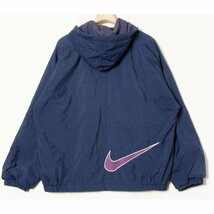 NIKE ナイキ サイズM ジップアップ ジャケット ジャンパー 中綿 ナイロン100％ 皺加工 青/ブルー メンズ アウター ラグラン 秋冬 ウェア_画像2