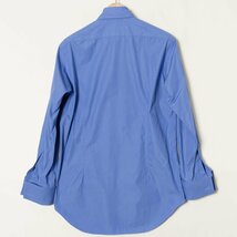 鎌倉シャツ MAKER'S SHIRT KAMAKURA ダブルカフス ワイドカラー 長袖シャツ 15 3/4-33 コットン100％ 日本製 ブルー メンズ 紳士 男性_画像2