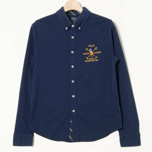 タグ付き POLO RALPH LAUREN ポロ ラルフローレン サイズL 長袖 ボタンダウンシャツ コットン100％ 紫/パープル メンズ カジュアル 通年