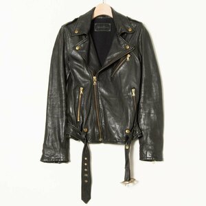 [1 иен старт ]HYSTERIC GLAMOUR Hysteric Glamour байкерская куртка кожаная куртка кожа ягненка натуральная кожа настоящий кожа чёрный черный FREE