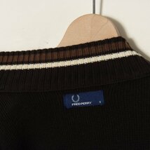 FRED PERRY フレッドペリー ハイネック ジップアップ ニット ドライバーズ ブラウン S メンズ 紳士 男性 カジュアル 大人 シンプル 古着_画像9