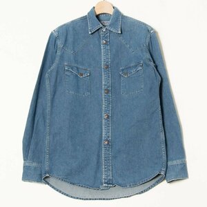 [1 jpy start ]HYSTERIC GLAMOUR Hysteric Glamour light Denim western shirt long sleeve shirt cotton 100% blue indigo FREE made in Japan 