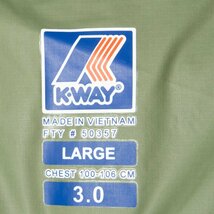 K-WAY ケーウェイ サイズL ジップアップ 裏無し ジャケット ジャンパー カーキ ロゴプリント シンプル ライトアウター メンズ 通年_画像5