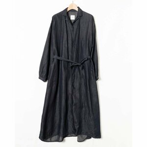 (g) gram made in Japan flax . shirt One-piece long One-piece plain long sleeve FREE cotton cotton indigo natural casual 