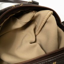LONGCHAMP ハンドバッグ ロンシャン ダークブラウン ミニボストン型 手持ち ファスナー開閉 ロゴ 柄物 bag 鞄 婦人 レディース フランス製_画像10