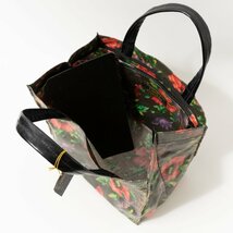 FEILER フェイラー ハンドバック 鞄 黒 ブラック ダークグレー ビニール製 花柄 カジュアル 可愛い 内ポケットあり レディース 婦人 女性_画像8
