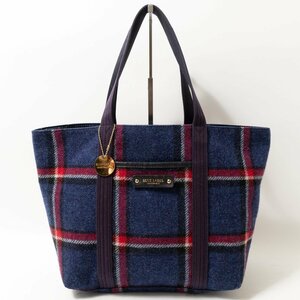 BLUE LABEL CRESTBRIDGE Blue Label reversible nylon tweed check navy navy blue lady's woman woman casual 