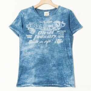 メール便◯ DIESEL ディーゼル 製品加工半袖Tシャツ カットソー トップス 綿 コットン100％ ヴィンテージ感 ネイビー 紺 L 子供服 キッズ