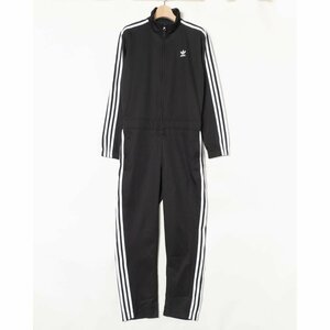 adidas アディダス キッズ スリーストライプ ジャンプスーツ オールインワン 158 ポリエステル100% ブラック 黒 スポーツウェア カジュアル