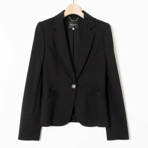 BOSCH テーラードジャケット ボッシュ ブラック 黒 上着 オフィス 綺麗め 上品 シンプル ステッチ シングル 無地 裏地あり 婦人 36 日本製