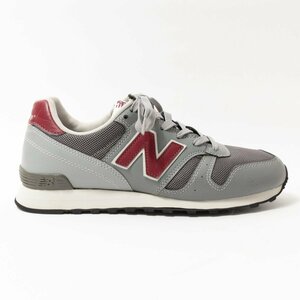 【1円スタート】New Balance ニューバランス M366GN ローカットスニーカー ランニングシューズ 26cm メンズ グレー ボルドー 合成皮革