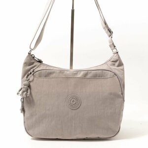 kipling キプリング ショルダーバッグ グレー 灰色 シルバー ナイロン レディース 斜め掛け 収納多数 シンプル 無地 カジュアル bag 鞄