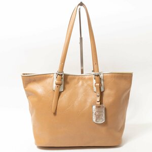[1 jpy start ]LONGCHAMP Long Champ tote bag shoulder .. Logo type pushed . beige silver metal fittings leather magnet opening and closing lady's bag 
