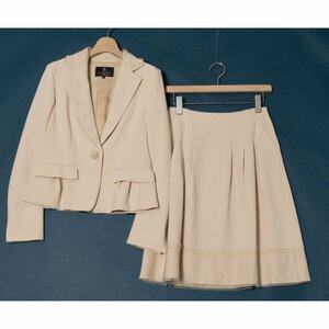 [1 иен старт ]LANVIN collection Lanvin костюм выставить tailored jacket колени длина юбка формальный церемония бежевый 36