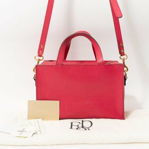 [1 jpy start ]epoi Epo i made in Japan 2WAY square type handbag shoulder bag diagonal ..f.- car pink leather cow leather lady's 