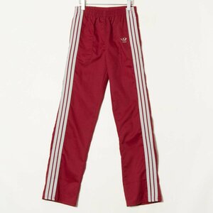 [1 jpy start ]USA made adidas Adidas truck pants long height waist rubber polyester cotton sport dark red S men's 