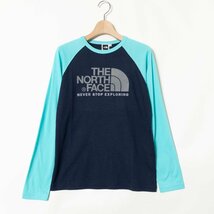 タグ付き 未使用 THE NORTH FACE ザ ノースフェイス 静電気ケア ラグランTシャツ 長袖 Mサイズ ネイビー ブルー アウトドア カジュアル_画像1