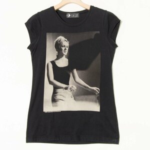 [1 иен старт ] почтовая доставка 0 Andy Warhol BY HYSTERIC GLAMOUR Hysteric Glamour Anne ti War ho ru колпак рукав футболка хлопок чёрный 