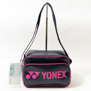 未使用タグ付き YONEX ヨネックス BAG19SB ショルダーバッグ ネイビーブルー ピンク PU 合成皮革 レディース 斜め掛け スポーティー bag 鞄