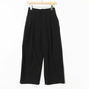 LA MARINE FRANCAISE La Marine Francaise wide slacks pants bottoms plain 1 polyester black black simple casual 
