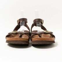 TATAMI by BIRKENSTOCK タタミ バイ ビルケンシュトック レザー ストラップ サンダル コルク 38 ダークブラウン カジュアル 春夏_画像3