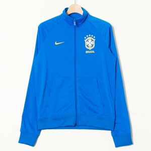 NIKE ナイキ サイズS ジップアップ ジャージ ジャケット ラグラン スタンドカラー ポリエステル100％ 青/ブルー ブラジル サッカー ウェア