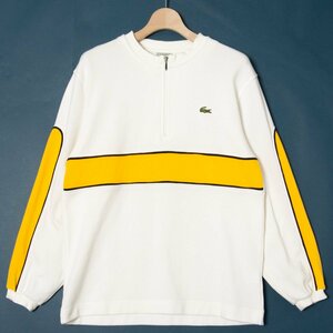 LACOSTE ラコステ ハーフジップ 長袖 カットソー ホワイト 白 3 メンズ 紳士 男性 古着 カジュアル 春