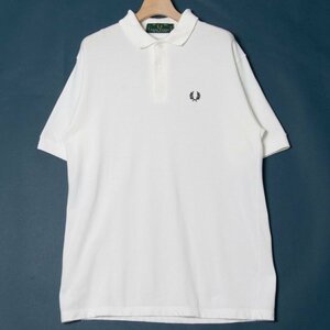 [1 jpy start ] mail service 0 FRED PERRY Fred Perry polo-shirt with short sleeves cut and sewn cotton 100% standard Basic trad white 40 102cm Britain made 