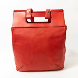 [1 jpy start ]Dakota dakota made in Japan 2way rucksack backpack handbag leather red red fastener opening and closing lady's bag 