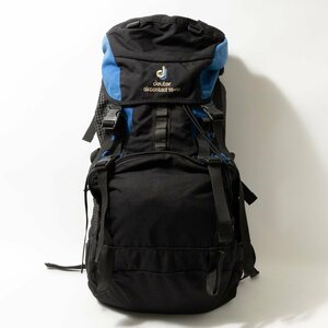 【1円スタート】deuter ドイター air contact 55+10 バックパック ブラック 黒 ブルー ナイロン 登山 アウトドア 大容量 収納多数 bag 鞄