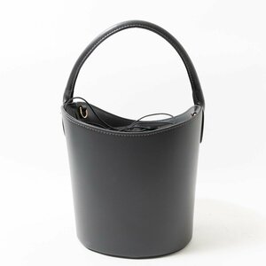 【1円スタート】Maison Vincent メゾン ヴァンサン ハンドバッグ ダークグレー レザー 本革 イタリア製 レディース バケツ型 手さげ bag 鞄