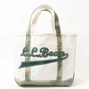 [1 jpy start ]L.L.Bean L e ruby n tote bag green green white canvas USA made unisex man and woman use hand .. high capacity 