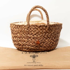 [1 jpy start ]CLEDRANkre gong n basket bag handbag hand .. woman bag natural material Brown lining attaching lady's spring summer casual 