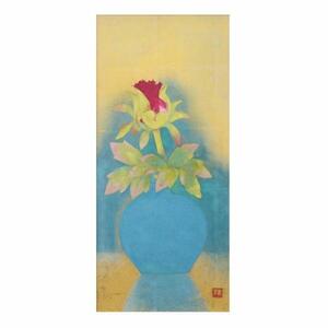 Art hand Auction Muto Kaitei Peony with seal, color on paper, other name: Kamon, teacher: Yamakawa Shuho, Ito Shinsui Authentic Guaranteed ENCHANTE, Painting, Japanese painting, Flowers and Birds, Wildlife