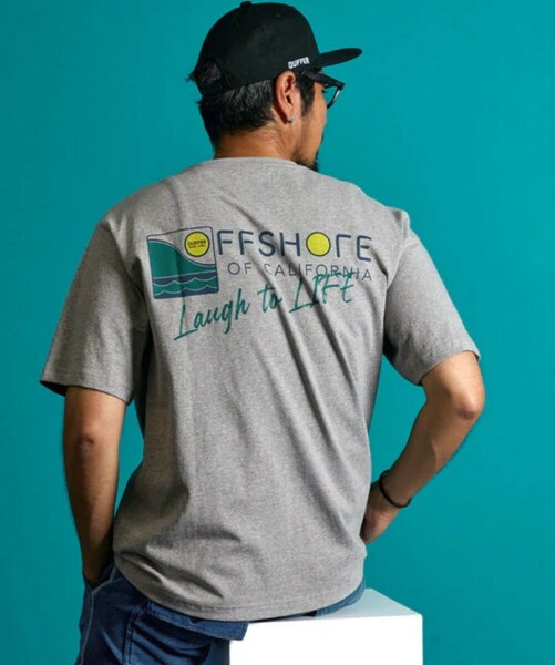 The DUFFER of ST.GEORGE OFFSHORE × BLACK LABEL LOGO TEE： オフショア コラボ ロゴ プリント Tシャツ 半袖シャツ