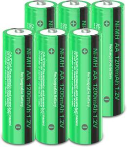 単3形充電電池 AA 1200mAh ニッケル水素電池 1.2V ソーラーライト用 6本 PKCELL 太陽熱灯用