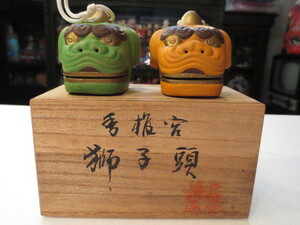 [.]..... Lion Mask земля колокольчик один на вместе коробка Fukuoka префектура . земля игрушка земля кукла народные товары 