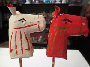 [.] dragon Izumi temple ... horse .. Aichi prefecture . earth toy folkcraft goods spring piece faith toy 