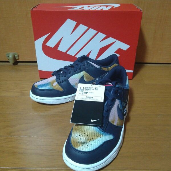 【新品未使用】NIKE GS DUNK LOW Graffiti "Navy/Yellow"