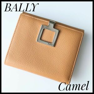 バリー　BALLY　折財布　二つ折り財布　2つ折り　レディース財布　レザー　茶色 ブラウン　キャメル　美品　女性用財布　ベージュ　人気