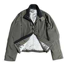 rare 2000s ARMANI padded nylon jacket アルマーニ 中綿ジャケット ナイロン グレー archive アーカイブ_画像3