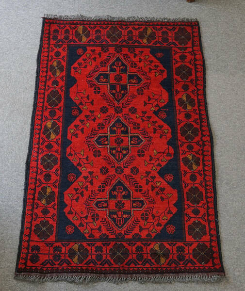 120×78cm【アフガニスタン手織り絨毯 カールモハメディ】ペルシャ絨毯