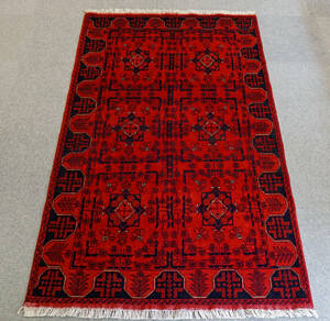 195×121cm【アフガニスタン手織り絨毯 カールモハメディ】ペルシャ絨毯