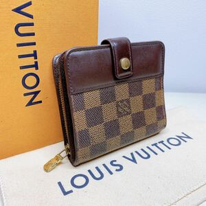 A103【外観美品】LOUIS VUITTON ルイヴィトン ダミエ コンパクトジップ ラウンドファスナー 二つ折り財布 ウォレット N61668/CA0998