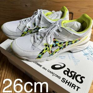 COMME des GARCONS SHIRT asics Tartherスニーカー 新品未使用　ホワイト/アニマリエイエロー