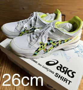 COMME des GARCONS SHIRT asics Tartherスニーカー 新品未使用　ホワイト/アニマリエイエロー