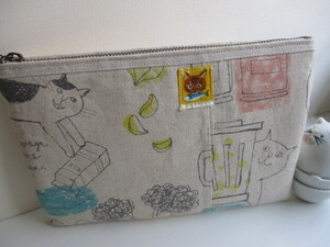  hand made * a bit largish passbook pouch + kitchen. ..(=^*^=) *!