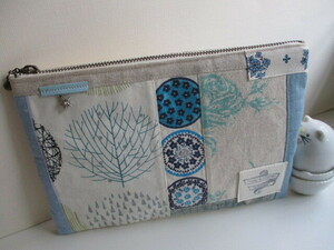  hand made * a bit largish passbook pouch + cotton cotton flax etc. various * patch * 3!