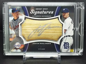 JUSTIN VERLANDER 2008 SWEET SPOT SIGNATURES BAT BARREL SILVER INK 1 of 1