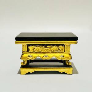 .MJ17611 cleaning settled height :6.5cm width :10.5cm depth :6.5cm wooden . sutra desk .. desk Buddhist altar fittings gold family Buddhist altar Buddhism fine art black paint gold paint high class family Buddhist altar 